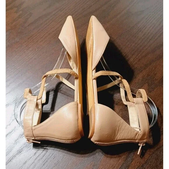Nine West Beige Leather  Pointed Toe Flats Women's Size 9 - Picture 4 of 7